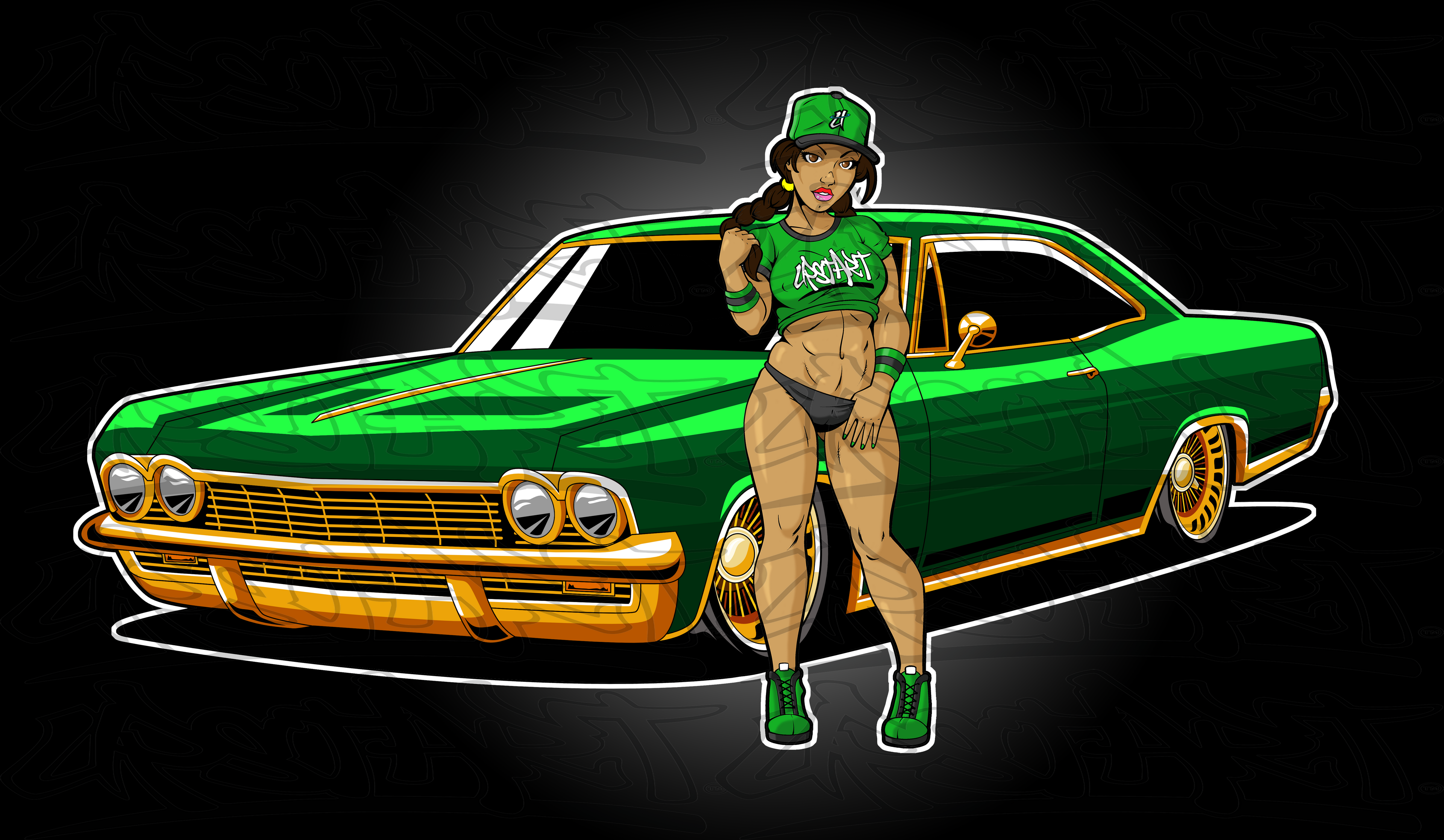 mary jane green and gold t shirt