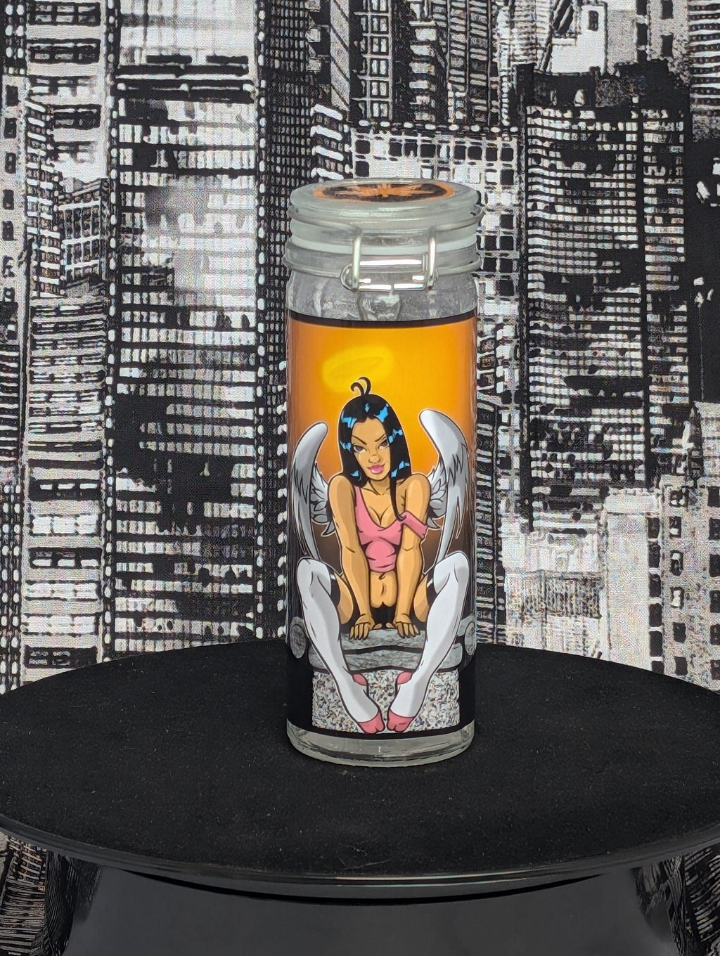 angel chick stash jar